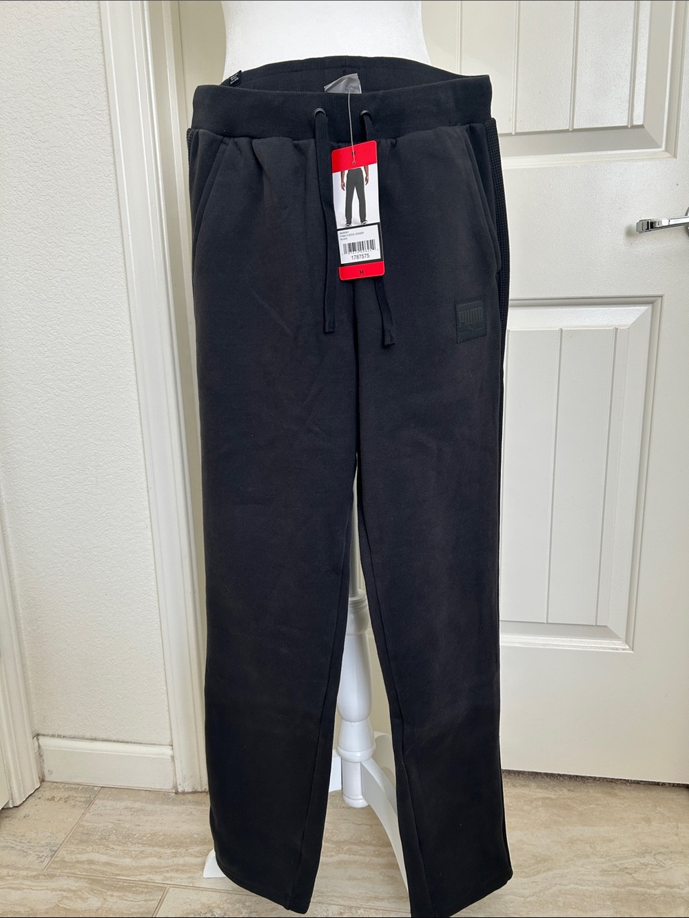 Puma Black Slim Joggers with Drawstring